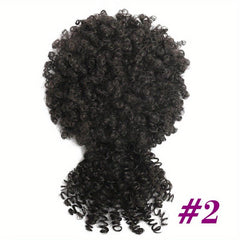 Kinky Curly Afro Puff Ponytail with Bangs Hair Extensions