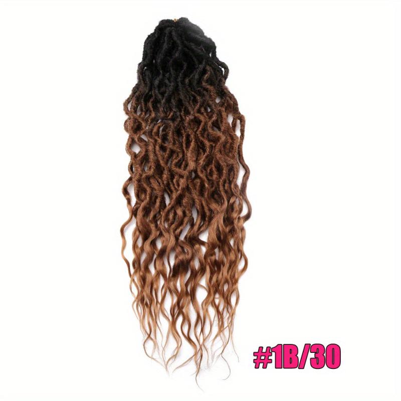 60 96 Cm Wavy Goddess Locs Crochet Braids Curly Ends Synthetic Braiding Hair