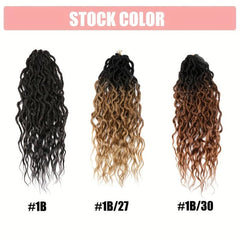 60 96 Cm Wavy Goddess Locs Crochet Braids Curly Ends Synthetic Braiding Hair