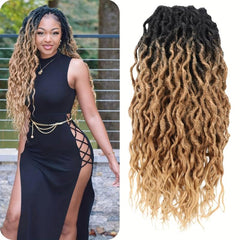 60 96 Cm Wavy Goddess Locs Crochet Braids Curly Ends Synthetic Braiding Hair