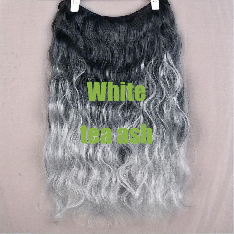 Long Curly Hair Extensions 5 Clips Synthetic Fiber 45 Hairpiece Blonde