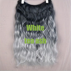 Long Curly Hair Extensions 5 Clips Synthetic Fiber 45 Hairpiece Blonde