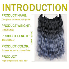 Long Curly Hair Extensions 5 Clips Synthetic Fiber 45 Hairpiece Blonde