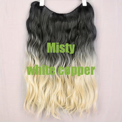 Long Curly Hair Extensions 5 Clips Synthetic Fiber 45 Hairpiece Blonde