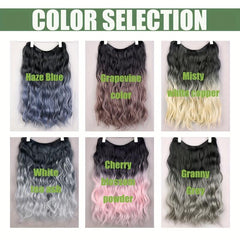Long Curly Hair Extensions 5 Clips Synthetic Fiber 45 Hairpiece Blonde