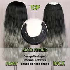Long Curly Hair Extensions 5 Clips Synthetic Fiber 45 Hairpiece Blonde
