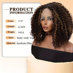 Soft Curly Afro Wigs Synthetic Blonde Curly Wig for Women