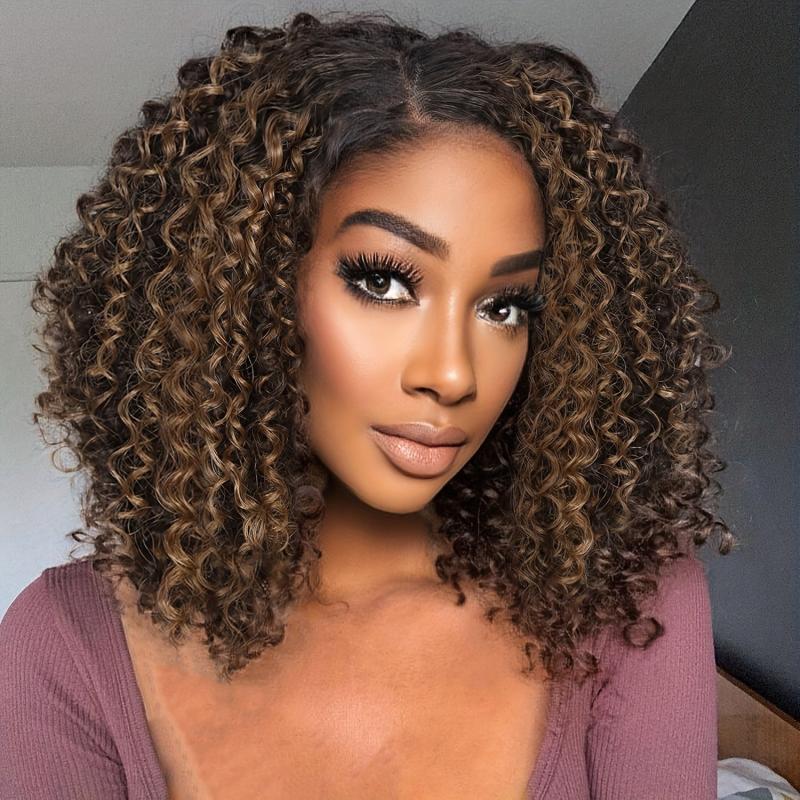 Soft Curly Afro Wigs Synthetic Blonde Curly Wig for Women