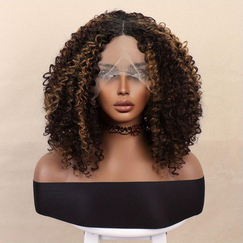 Soft Curly Afro Wigs Synthetic Blonde Curly Wig for Women
