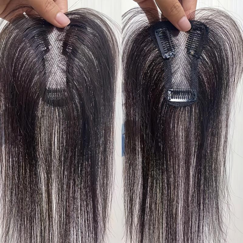 Lace Topper Human Hair Clip In Extensions for Daily Use