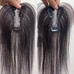 Lace Topper Human Hair Clip In Extensions for Daily Use
