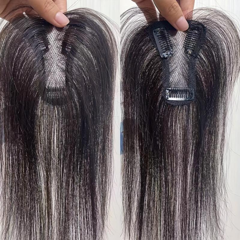 Lace Topper Human Hair Clip In Extensions for Daily Use