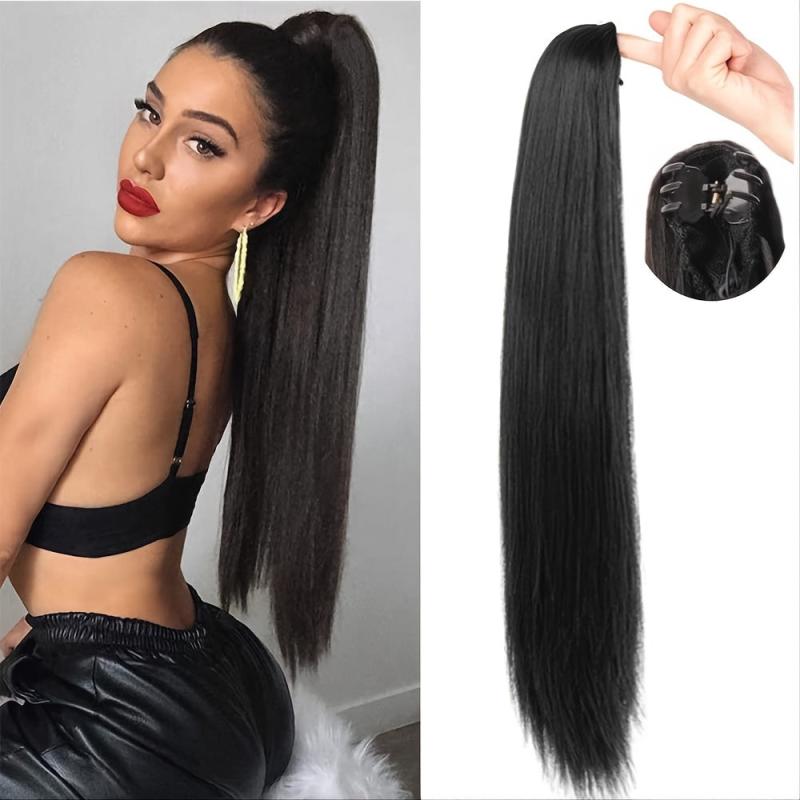 Straight Human Hair Ponytail Extensions 20-72 cm