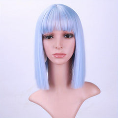Short Straight Pixie Cut Wigs Grey Dark Root Wigs