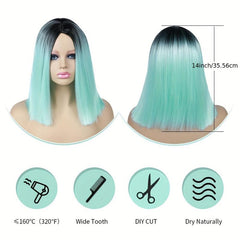 Short Ombre Bob Synthetic Fiber Straight Hair Wig