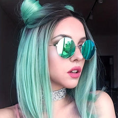 Short Ombre Bob Synthetic Fiber Straight Hair Wig