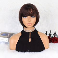 Colorful Straight Bob Wig With Bangs for Women