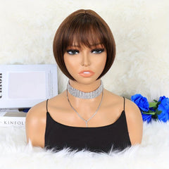 Colorful Straight Bob Wig With Bangs for Women