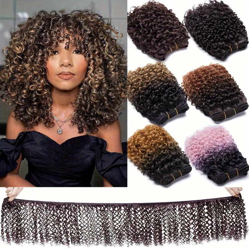 Snoilite Afro Kinky Curly Synthetic Hair Bundles 20 32 Cm Thick Hair Weave