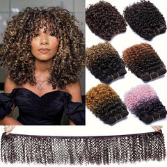 Snoilite Afro Kinky Curly Synthetic Hair Bundles 20 32 Cm Thick Hair Weave