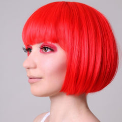 Short Straight Bob Wig With Bangs Synthetic Heat Resistant Hair Replacement Wigs