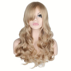 60cm Long Body Wave Hair Wig Synthetic Fiber Natural Looking for Women