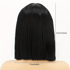 Short Bob Straight Hair Wig with Bangs for Women - Daily Party Halloween Use