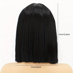 Short Bob Straight Hair Wig with Bangs for Women - Daily Party Halloween Use
