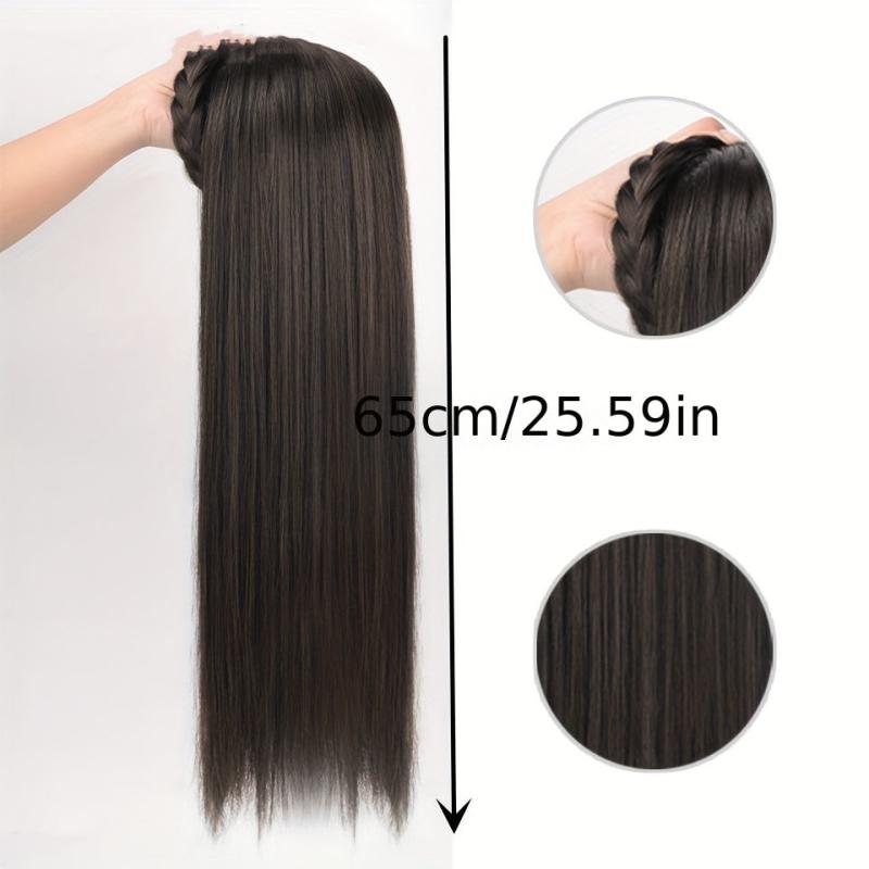 Straight Braided Headband Wigs For Women Synthetic Hair Half Wig