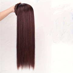 Straight Braided Headband Wigs For Women Synthetic Hair Half Wig