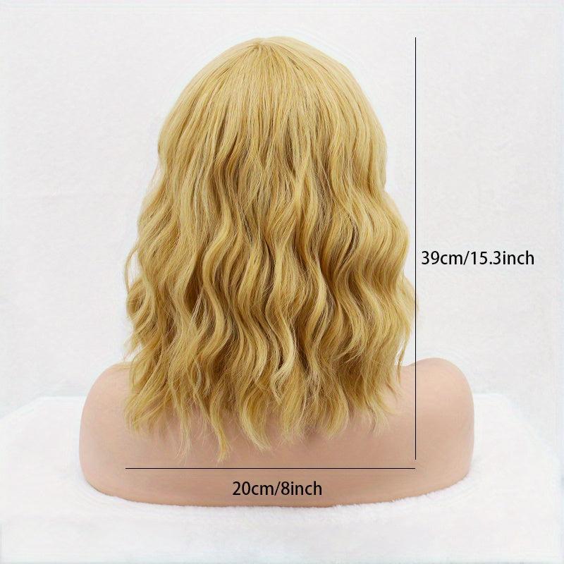 Curly Bob Wig Medium Length Synthetic Hair for Beginners