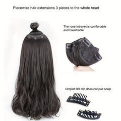 Long Curly Hair Clip In Hair Extension Synthetic Hair Piece