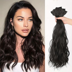 Long Curly Hair Clip In Hair Extension Synthetic Hair Piece
