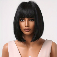 Short Bob Cut Wigs 30 48 Cm Synthetic Fiber None Lace Hair Wigs For Women