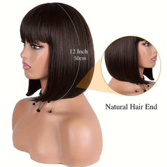 Short Bob Cut Wigs 30 48 Cm Synthetic Fiber None Lace Hair Wigs For Women