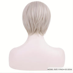Creamy Blonde Pixie Wig Natural Synthetic Hair with Fringe
