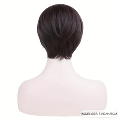 Creamy Blonde Pixie Wig Natural Synthetic Hair with Fringe