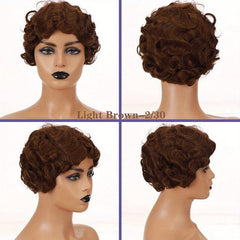 Short Synthetic Finger Wave Hair Wig for Women