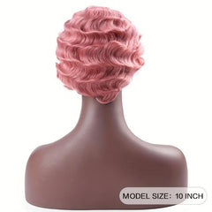 Short Synthetic Finger Wave Hair Wig for Women