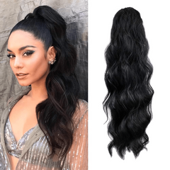 60 96 cm Long Body Wave Ponytail Hair Extension Synthetic Heat Resistant Drawstr