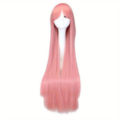 Extra Long Straight Hair Wigs With Bangs Heat Resistant Synthetic Hair Wigs
