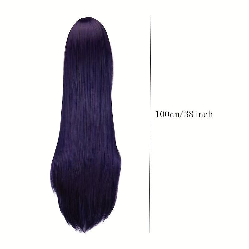 Extra Long Straight Hair Wigs With Bangs Heat Resistant Synthetic Hair Wigs