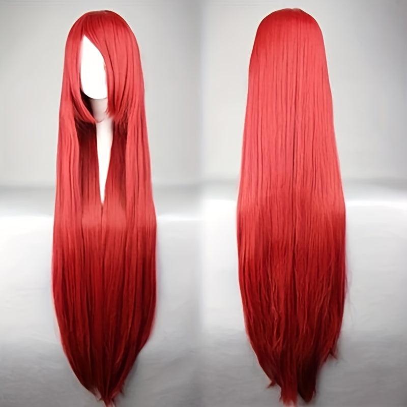 Extra Long Straight Hair Wigs With Bangs Heat Resistant Synthetic Hair Wigs