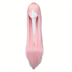 Extra Long Straight Hair Wigs With Bangs Heat Resistant Synthetic Hair Wigs