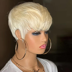 Synthetic Pixie Wig Women Short Straight Hair 613 Pixie Cut