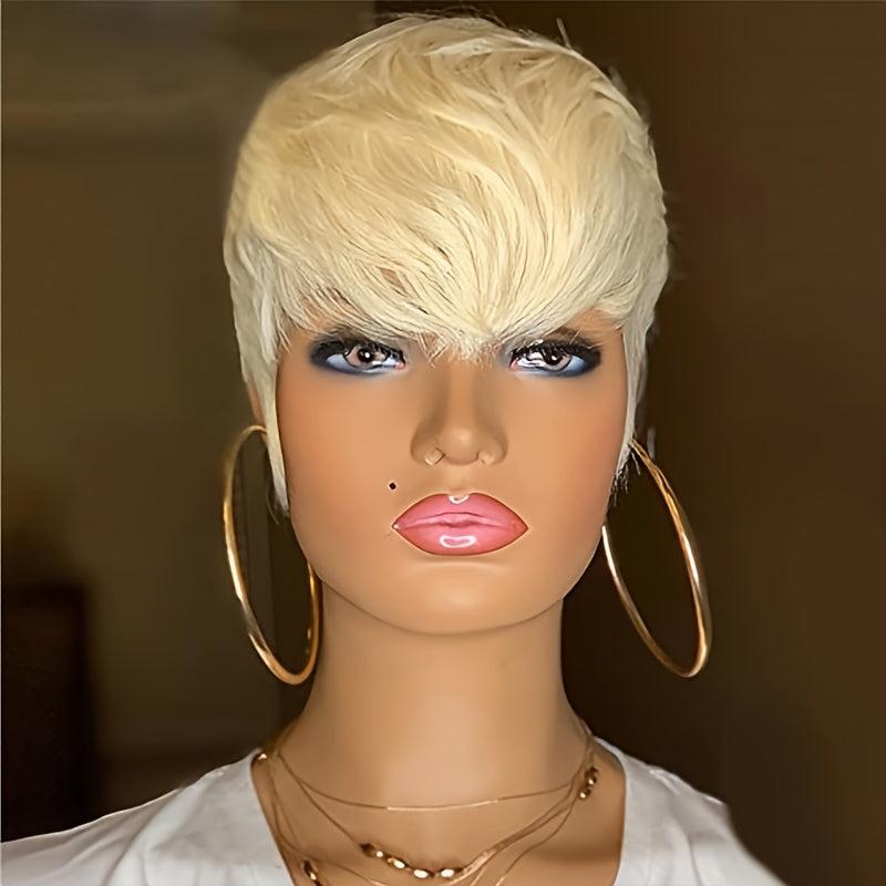 Synthetic Pixie Wig Women Short Straight Hair 613 Pixie Cut