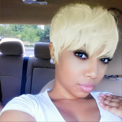 Synthetic Pixie Wig Women Short Straight Hair 613 Pixie Cut