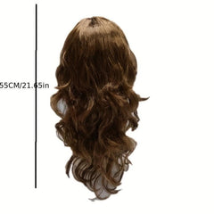 Long Wavy Brown Synthetic Wig for Halloween Cosplay Party