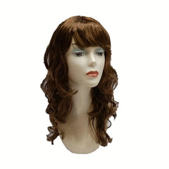Long Wavy Brown Synthetic Wig for Halloween Cosplay Party