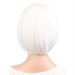 Platinum Blonde Cosplay Party Wig with Bangs